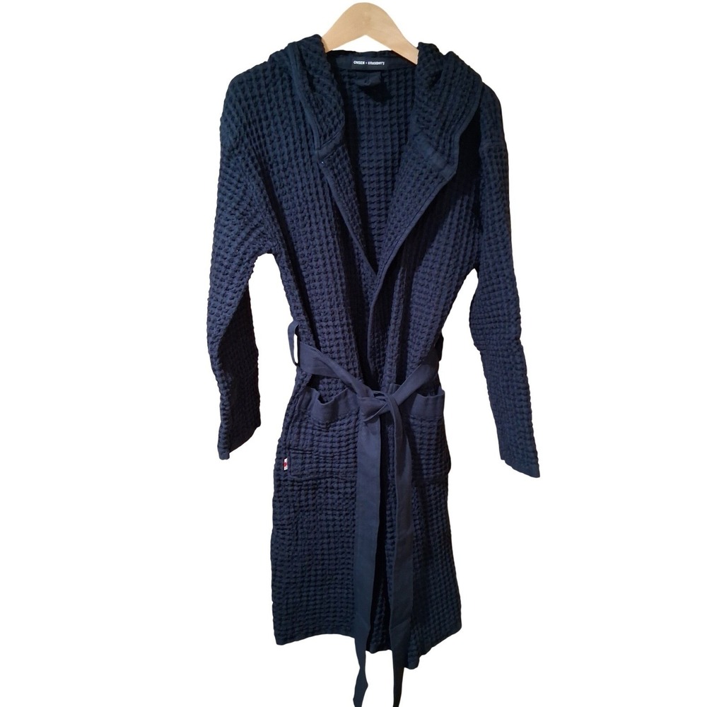 Onsen Huckberry Supima Waffle Bath Robe Twilight‎ Blue - Size Large New